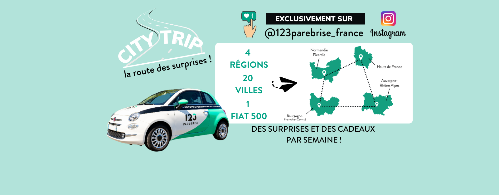 City Trip : la route des Surprises 123 Pare-Brise !