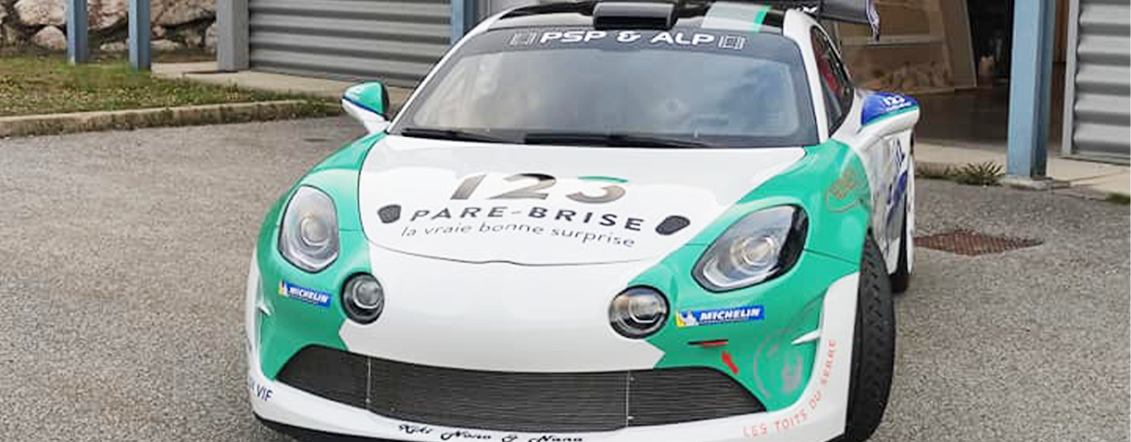 123 Pare-Brise partenaire de Raphaël Marry, pilote automobile A110 R-GT.
