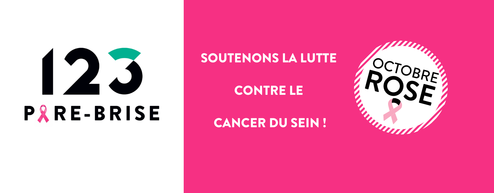 Octobre Rose : 123 Pare-Brise participe au défi solidaire et fun pour la lutte contre le cancer du sein.