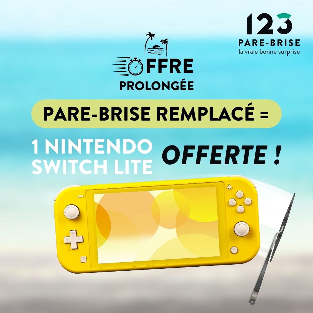 Une Nintendo Switch Lite offerte pour tout remplacement de pare-brise.