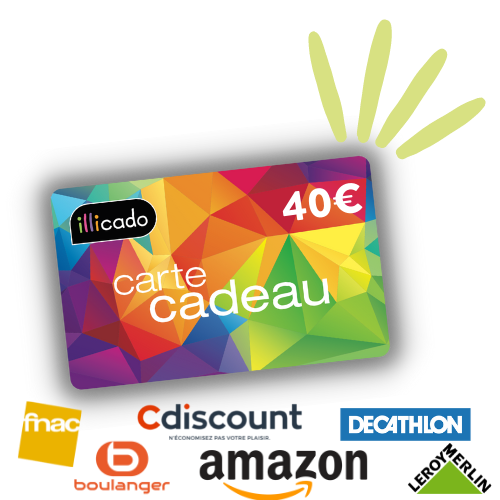 Carte cadeau Illicado de 40€ offerte avec les enseignes principales autour