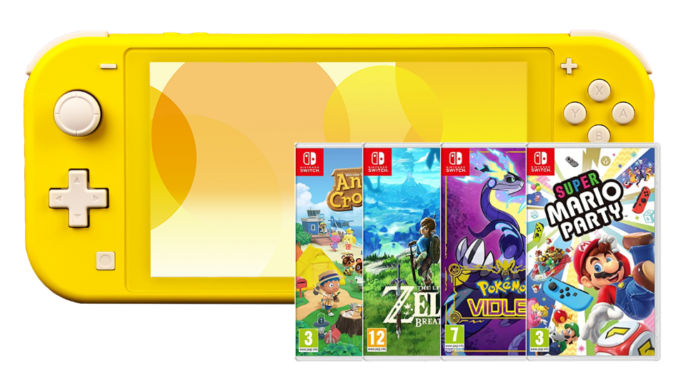 Nintendo Switch Lite jaune + 4 jeux