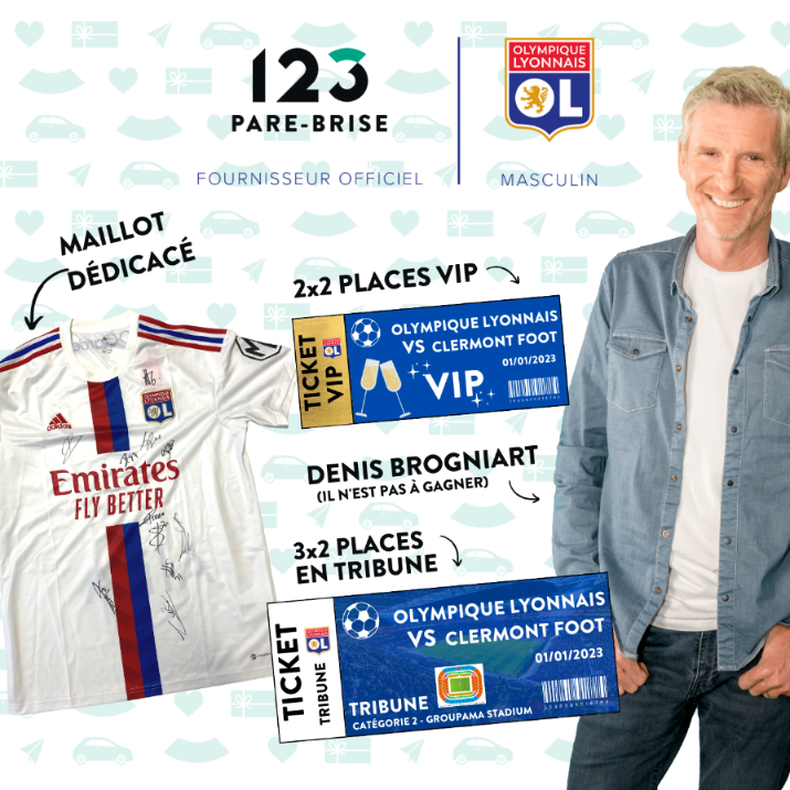 Jeu concours pour le partenariat entre 123 Pare-Brise et l'OL